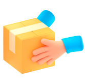 Mãos segurando caixa